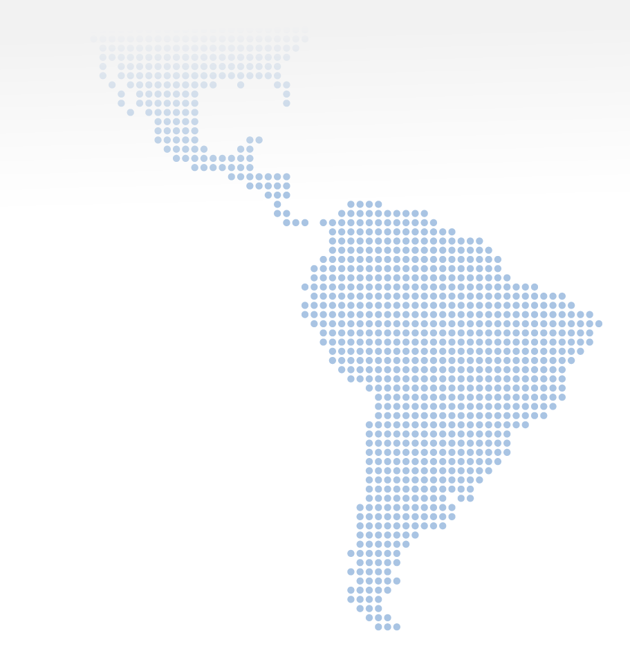 Mapa de Latinoamérica formado por puntos azules